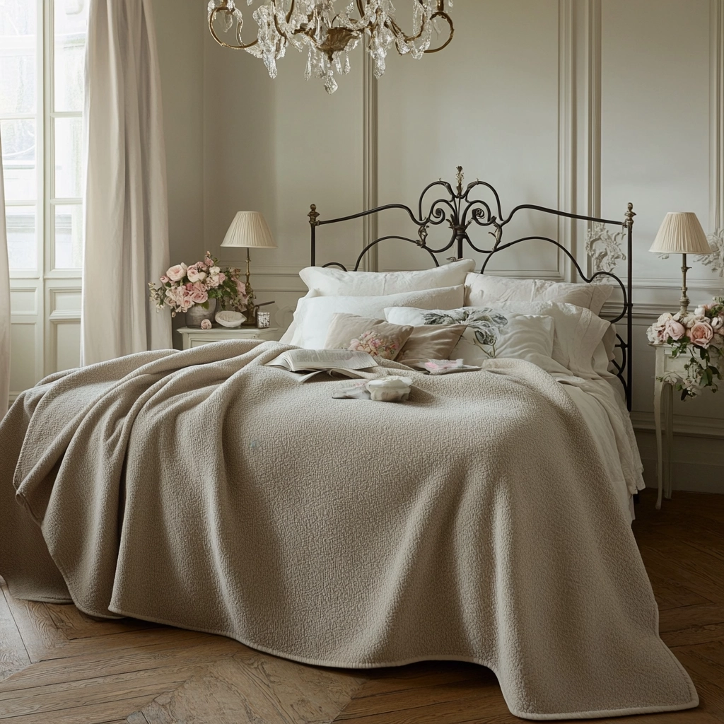 beige blanket bedroom 19