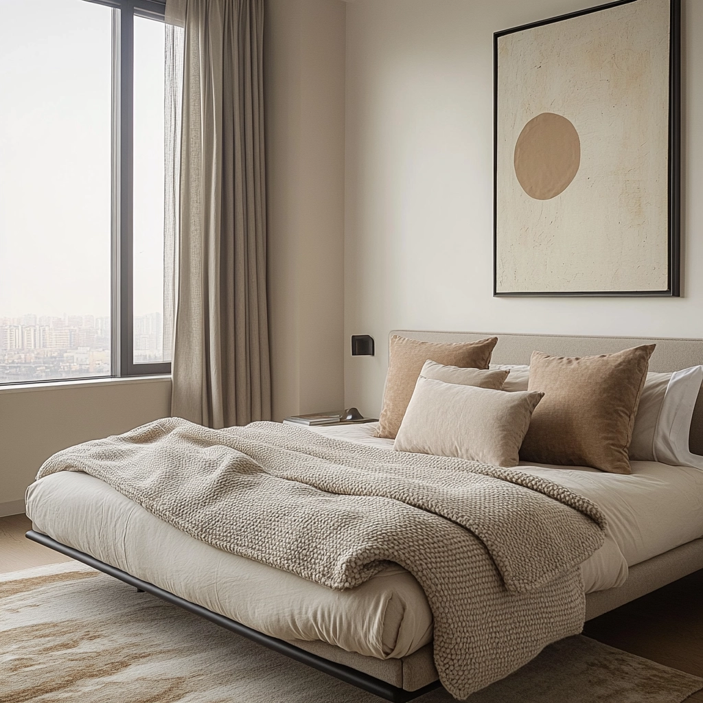beige blanket bedroom 25