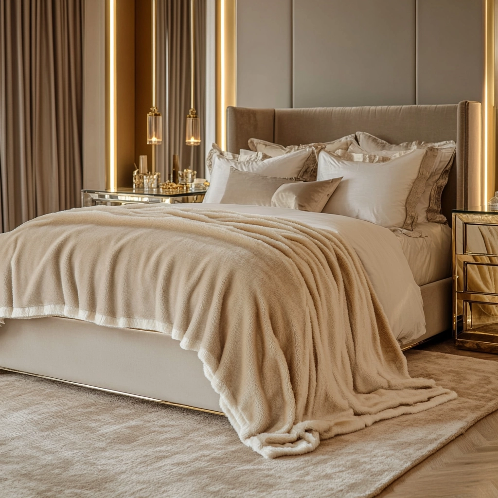 beige blanket bedroom 30
