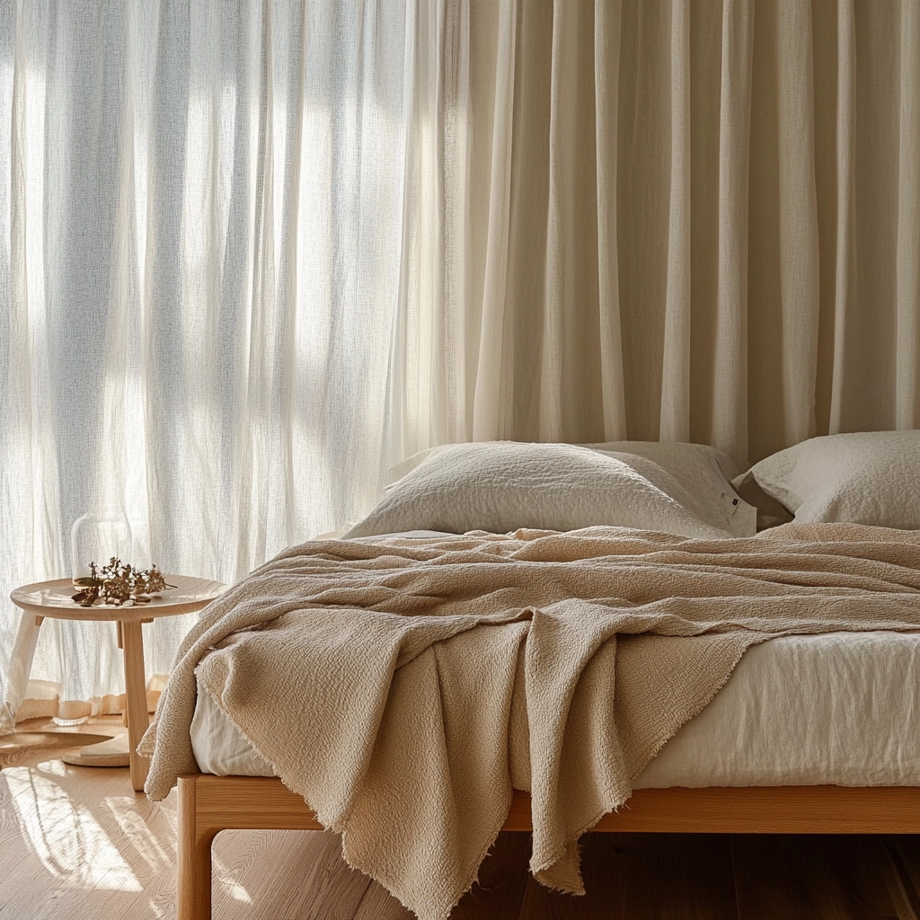 beige blanket bedroom 4