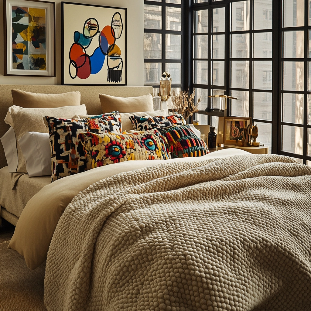 beige blanket bedroom 41