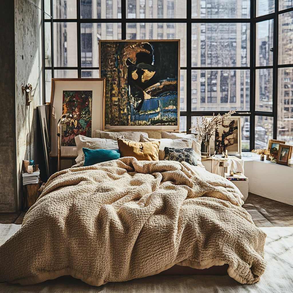 beige blanket bedroom 43