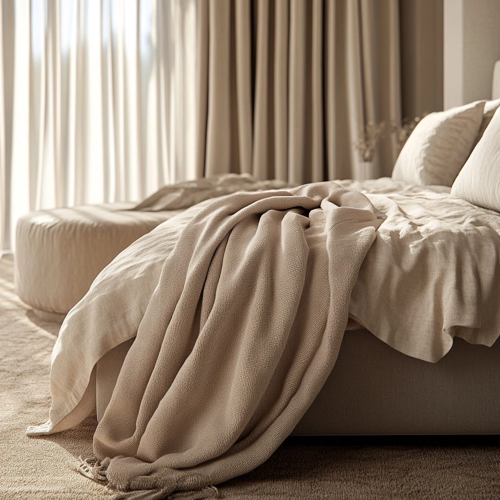 beige blanket bedroom 48