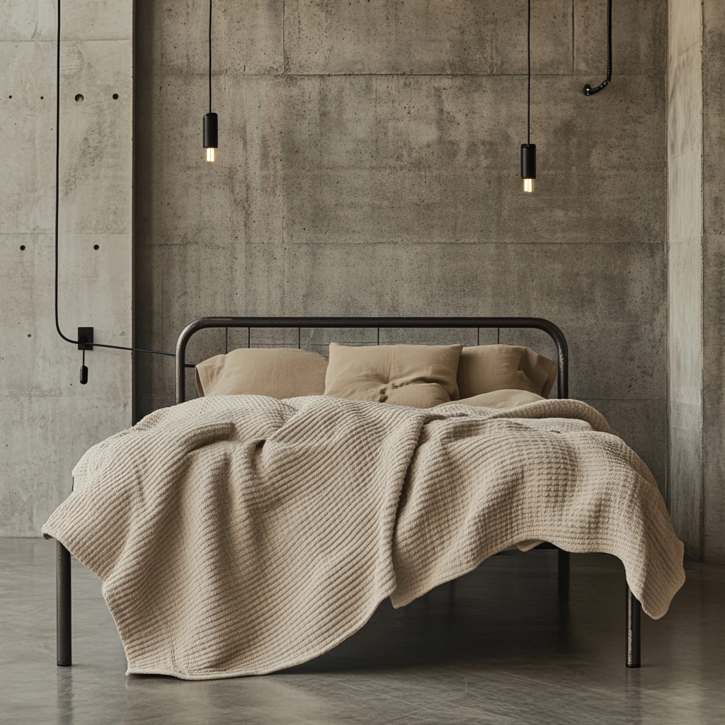 beige blanket bedroom 54