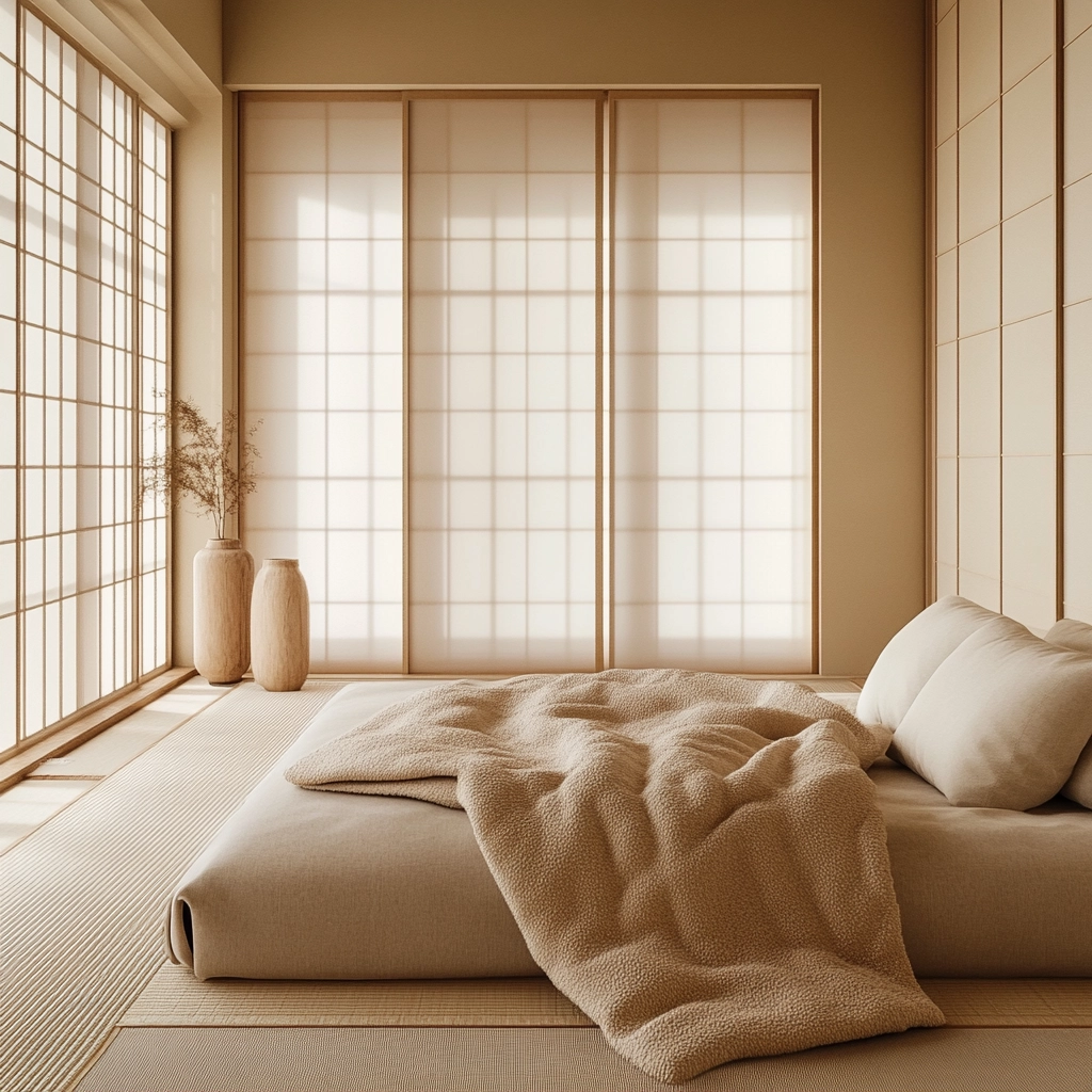 beige blanket bedroom 59