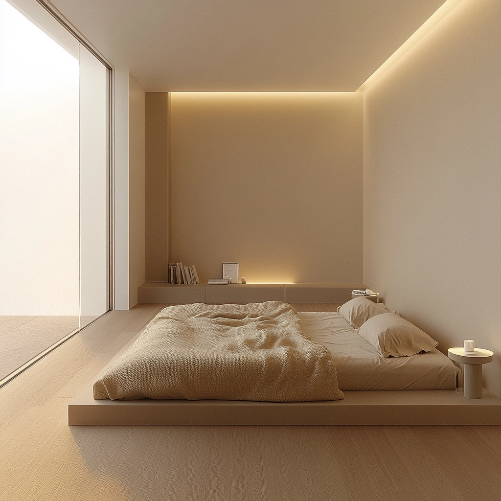 beige blanket bedroom 6