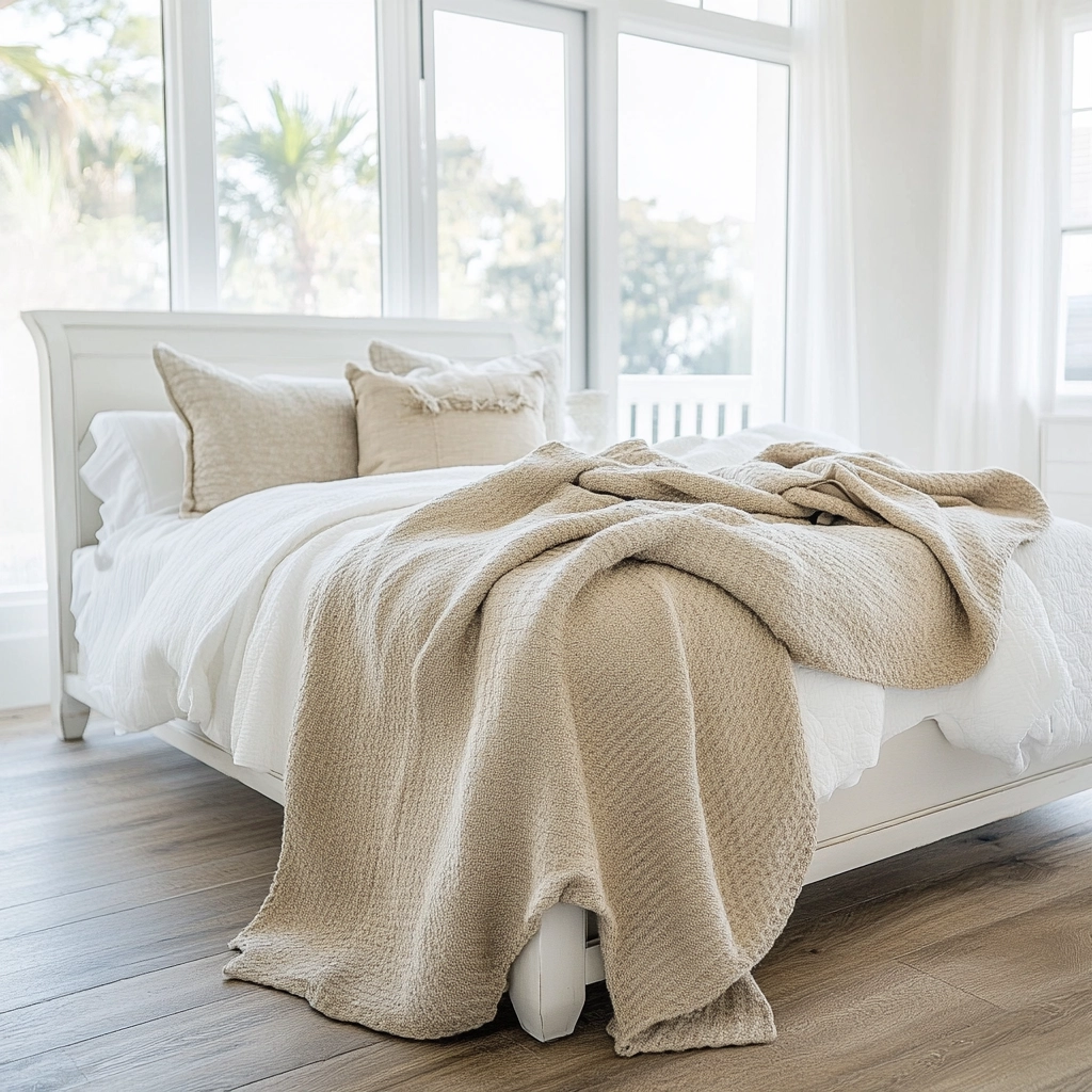 beige blanket bedroom 62