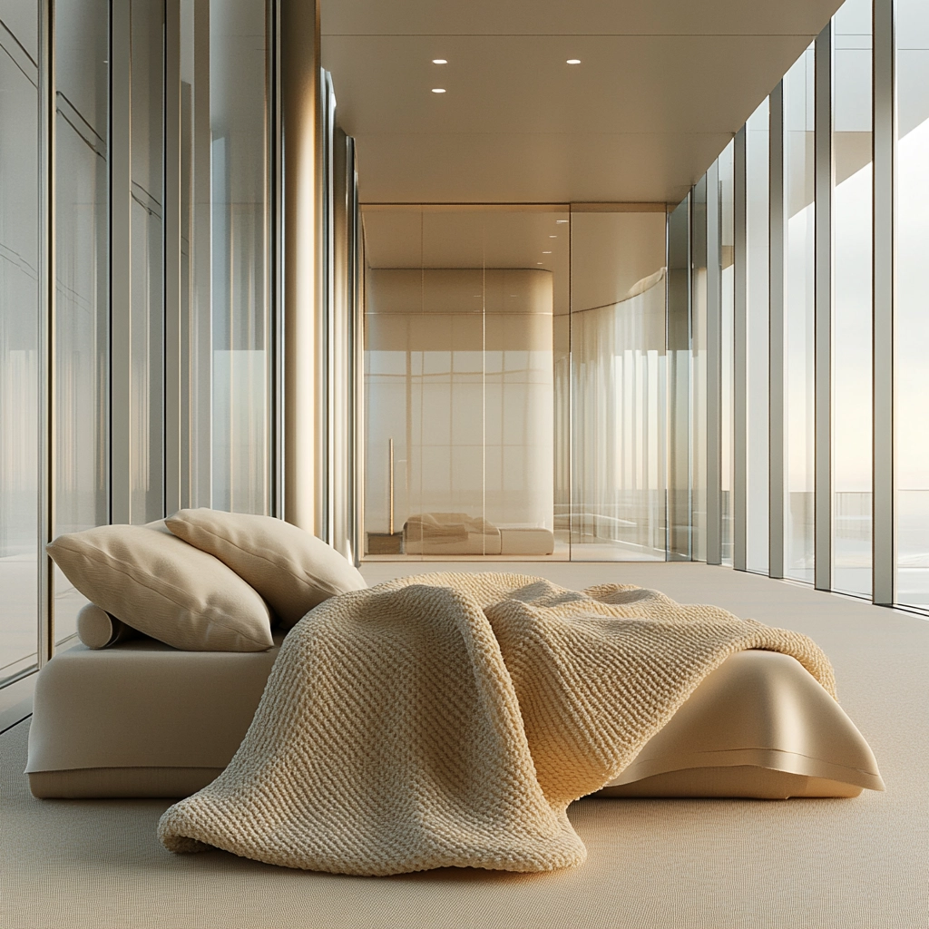 beige blanket bedroom 70