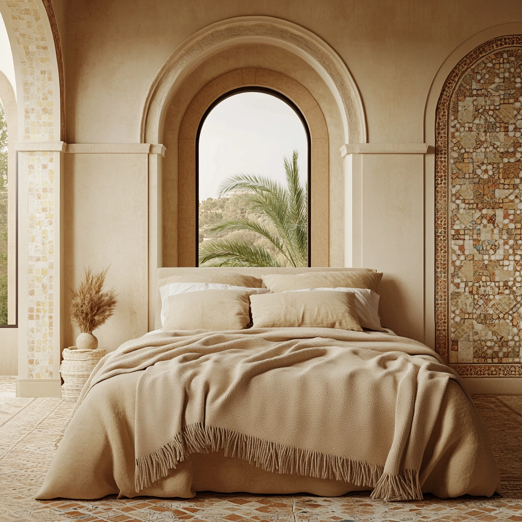 beige blanket bedroom 75