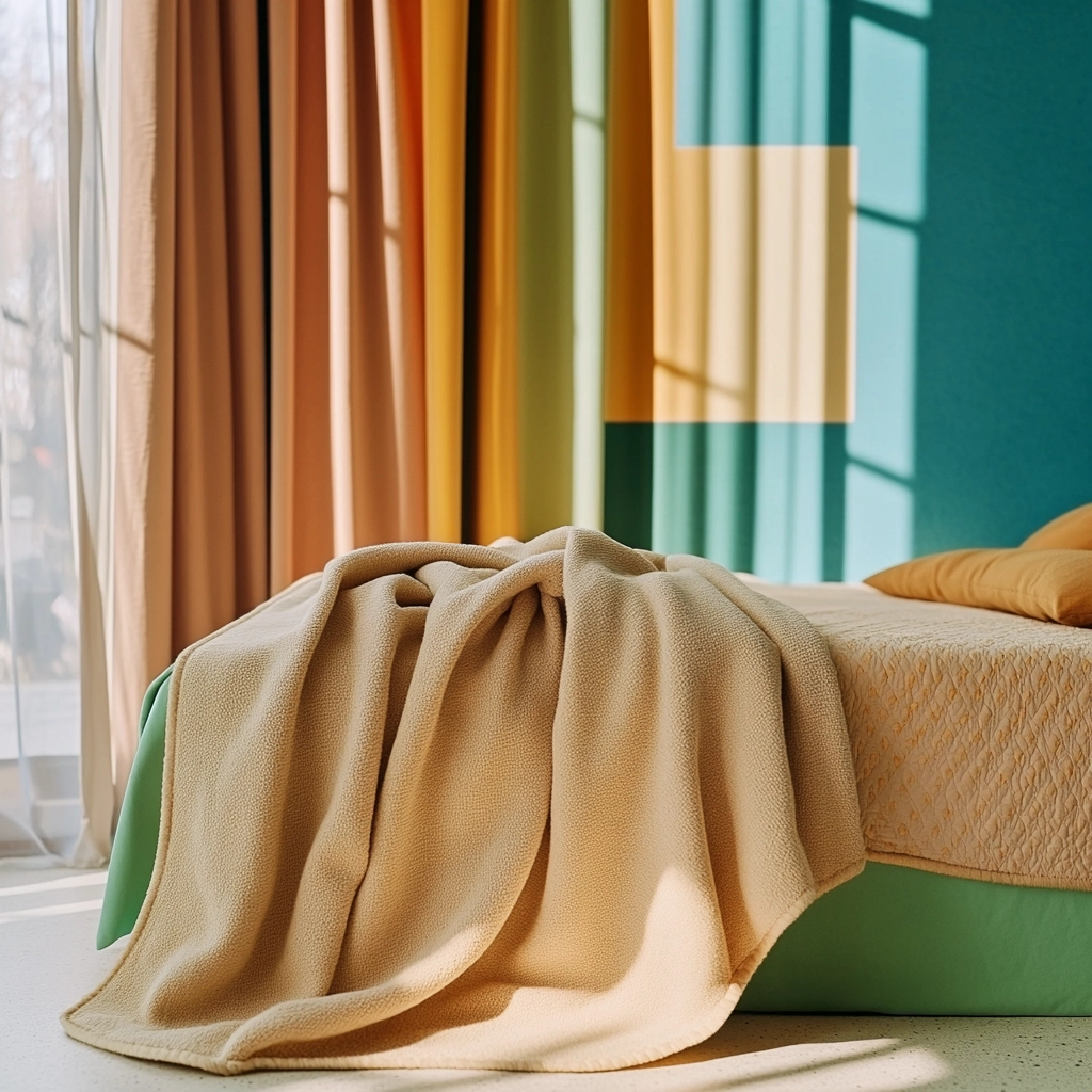 beige blanket bedroom 80