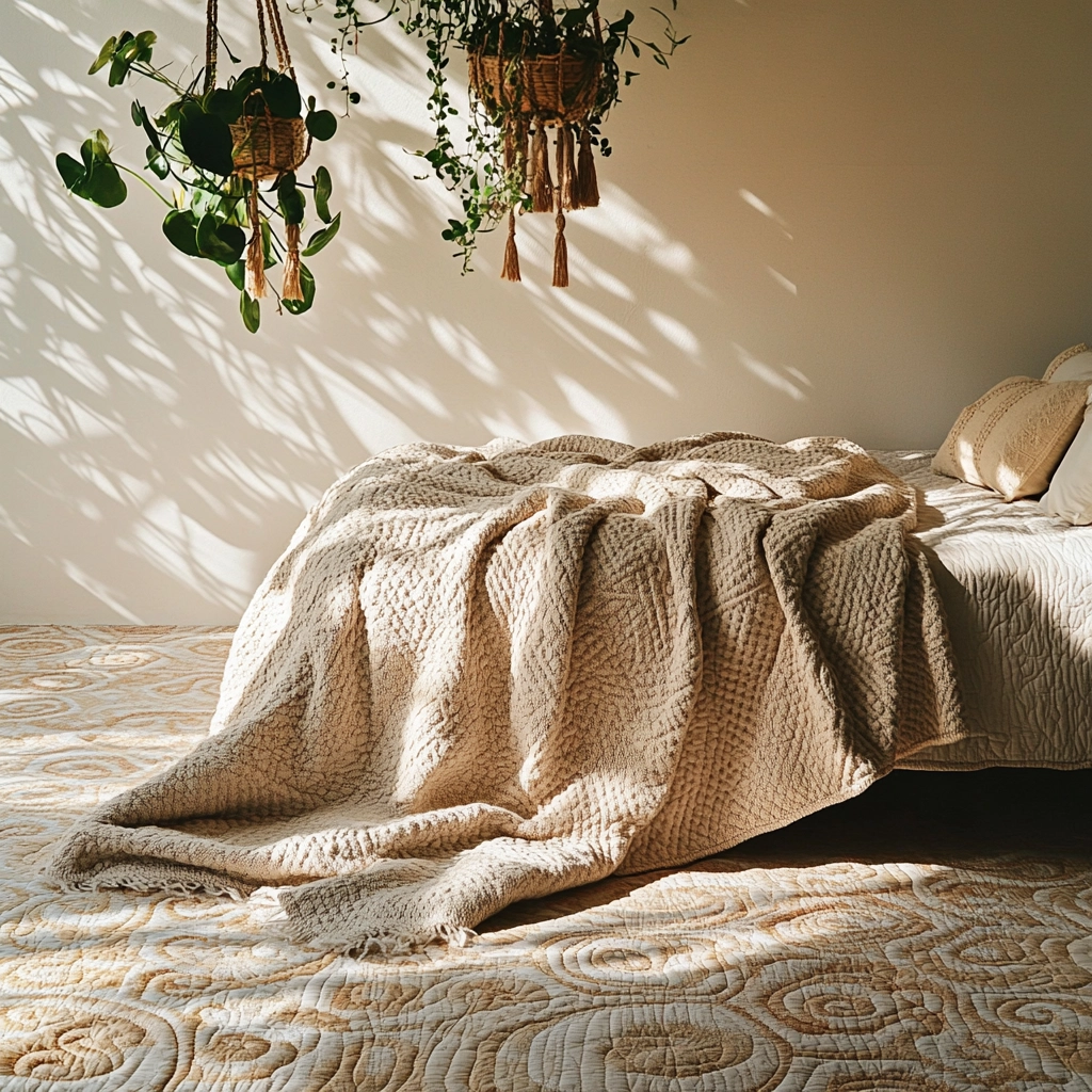 beige blanket bedroom 9