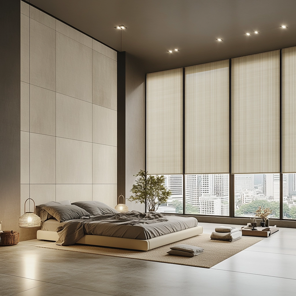 beige blinds bedroom 14