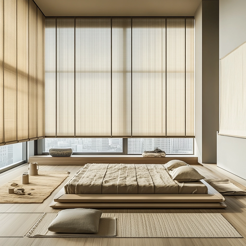 beige blinds bedroom 16