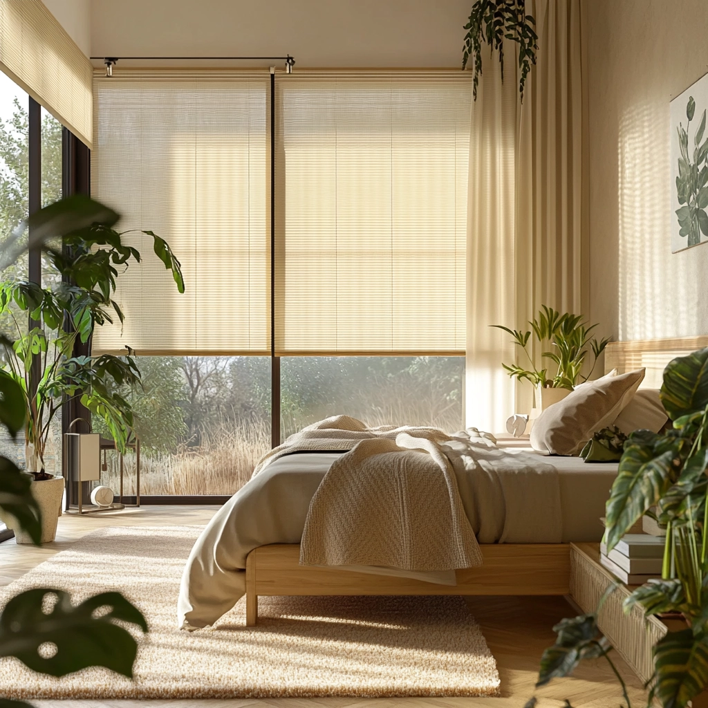 beige blinds bedroom 3