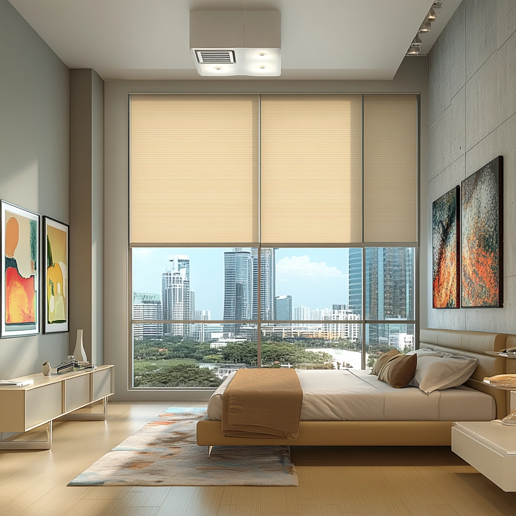 beige blinds bedroom 38