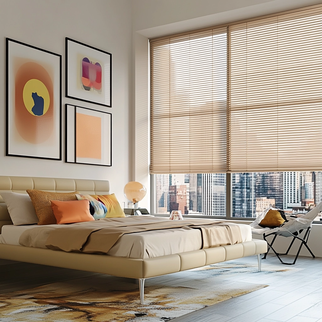 beige blinds bedroom 39