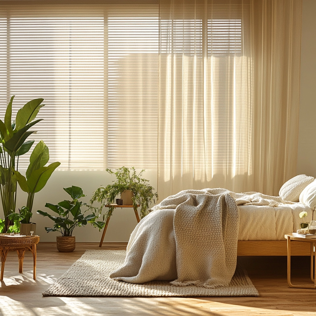 beige blinds bedroom 4