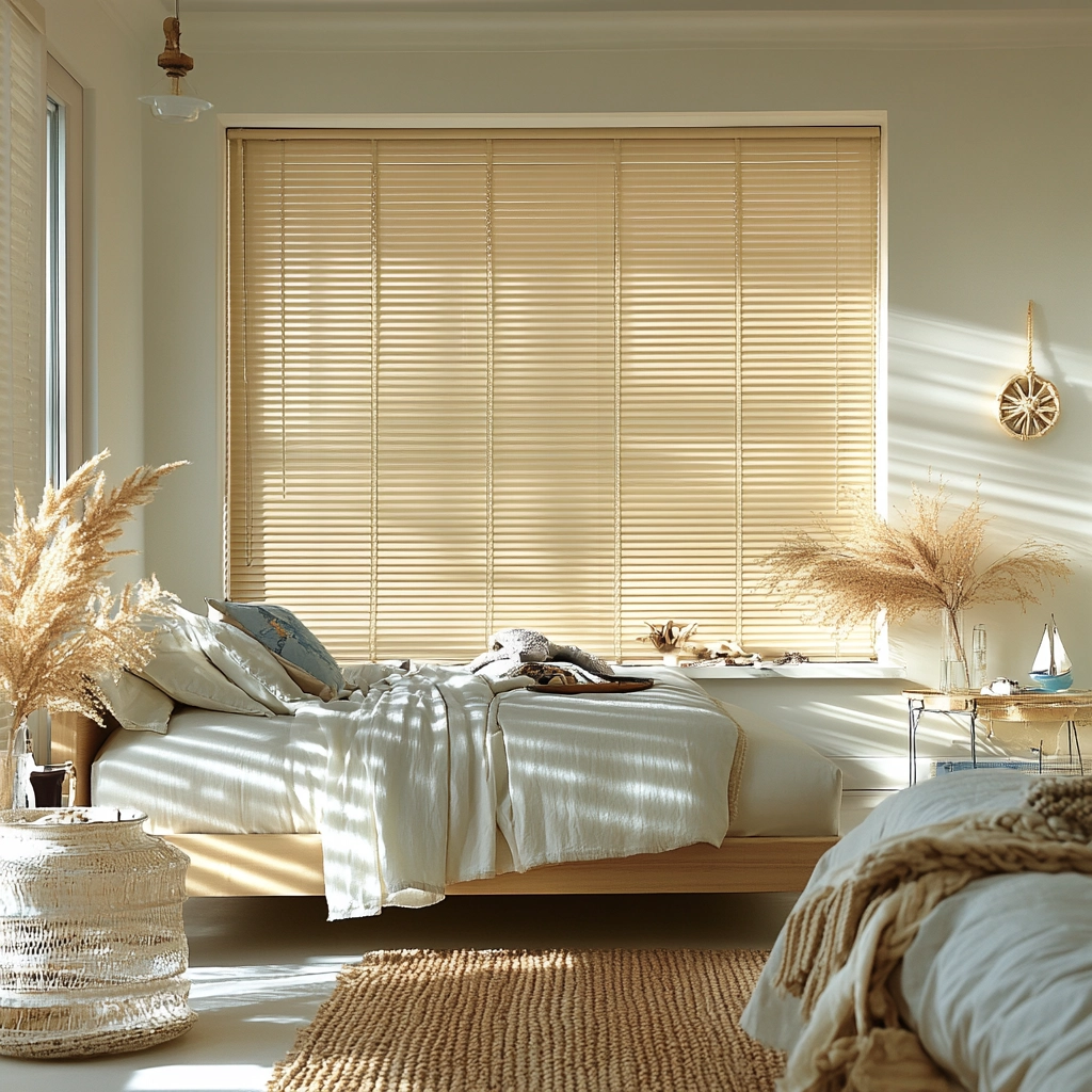 beige blinds bedroom 43