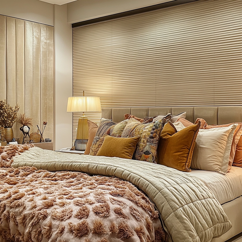 beige blinds bedroom 48