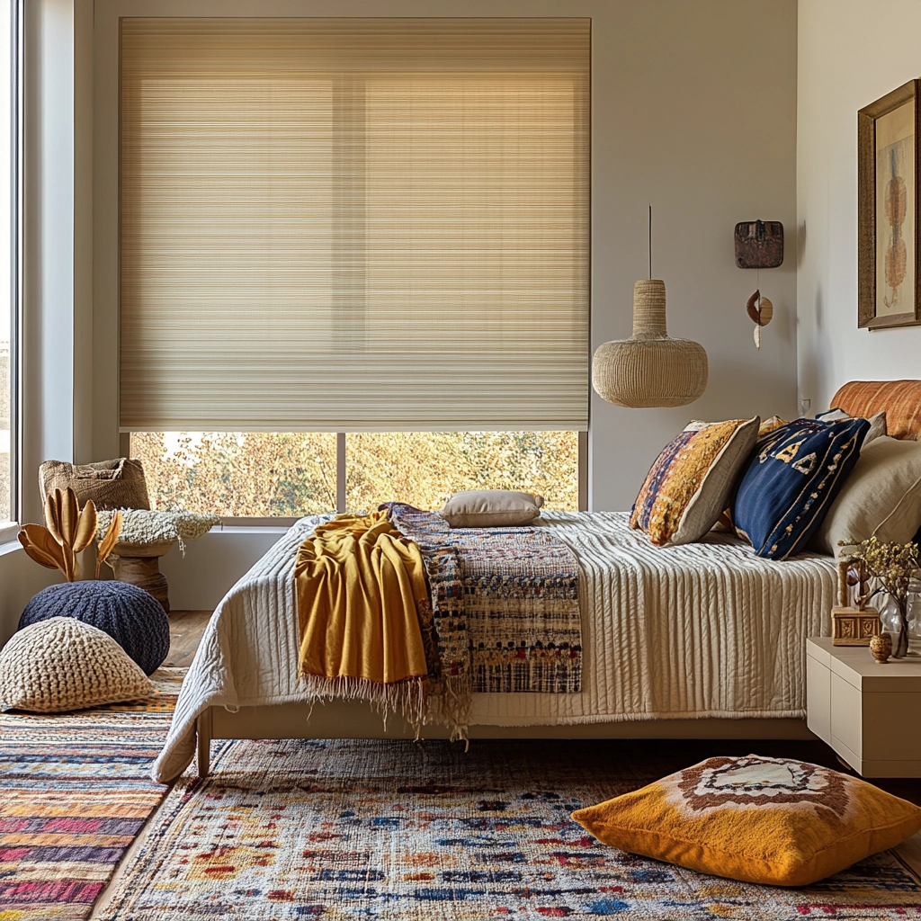 beige blinds bedroom 73