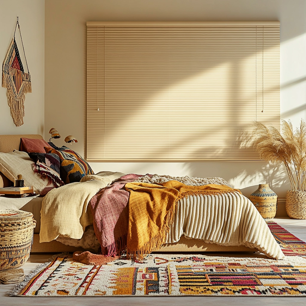 beige blinds bedroom 75