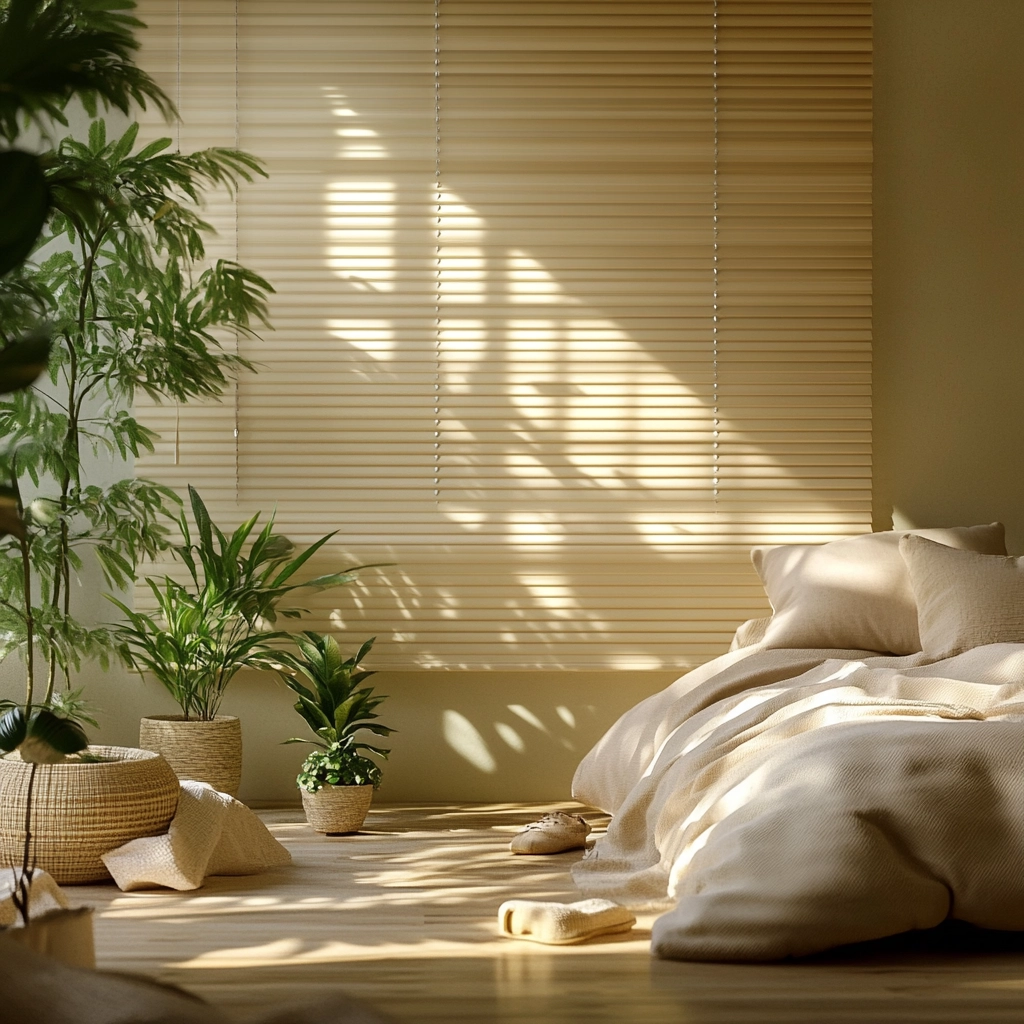 beige blinds bedroom 77