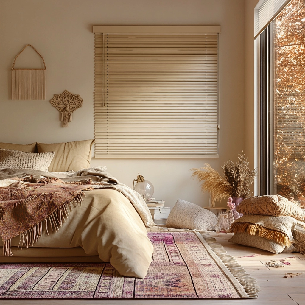 beige blinds bedroom 8