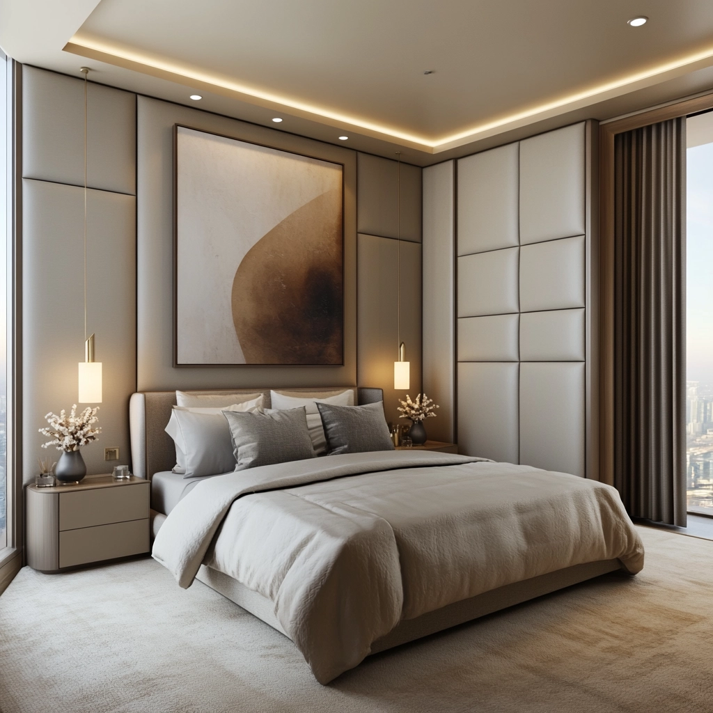 beige gray bedroom 29