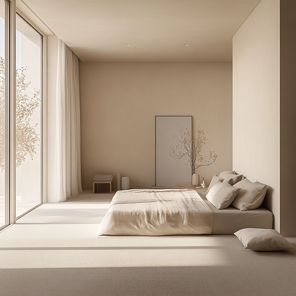 beige guest bedroom 38