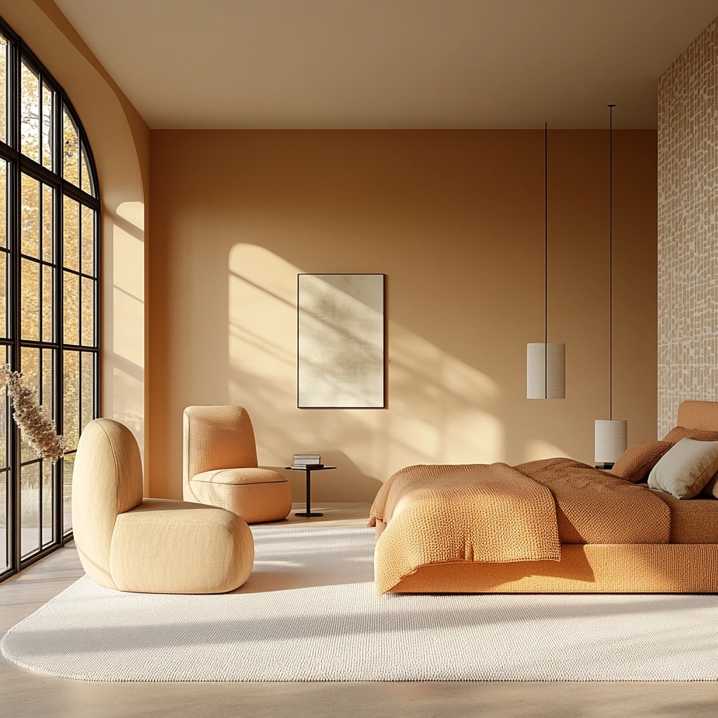 beige orange bedroom 12