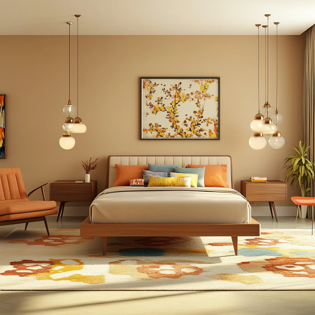 beige orange bedroom 15