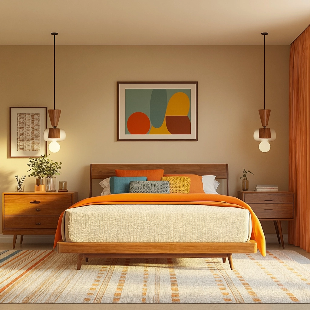 beige orange bedroom 16