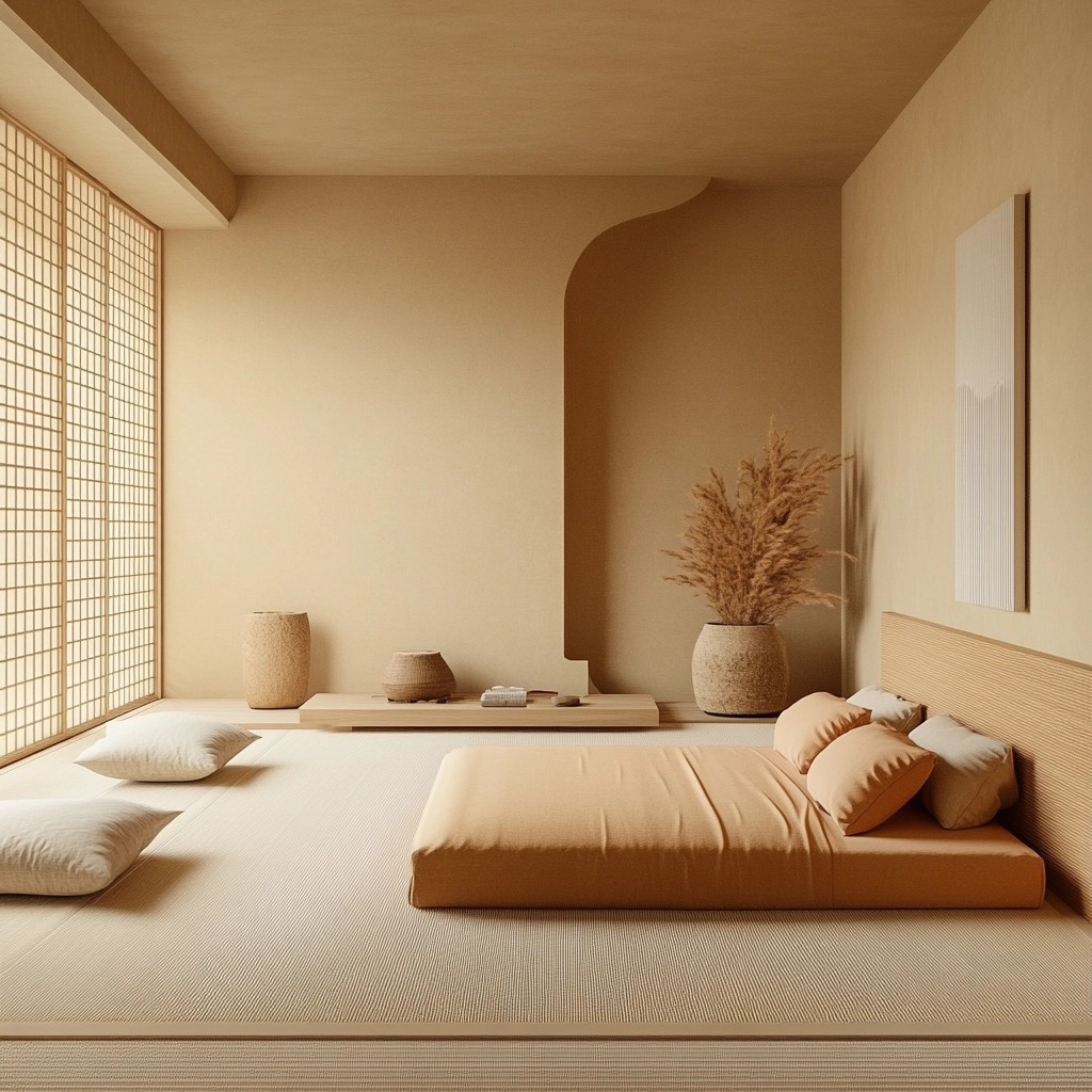 beige orange bedroom 18