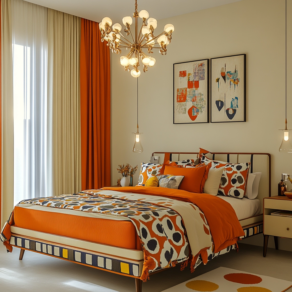beige orange bedroom 23