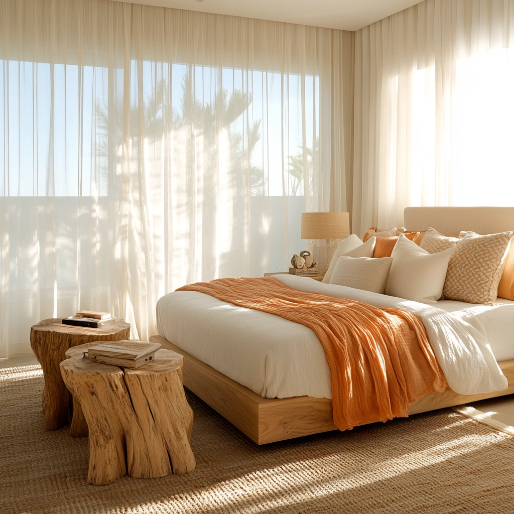 beige orange bedroom 25