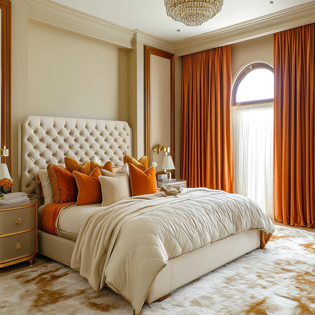 beige orange bedroom 30