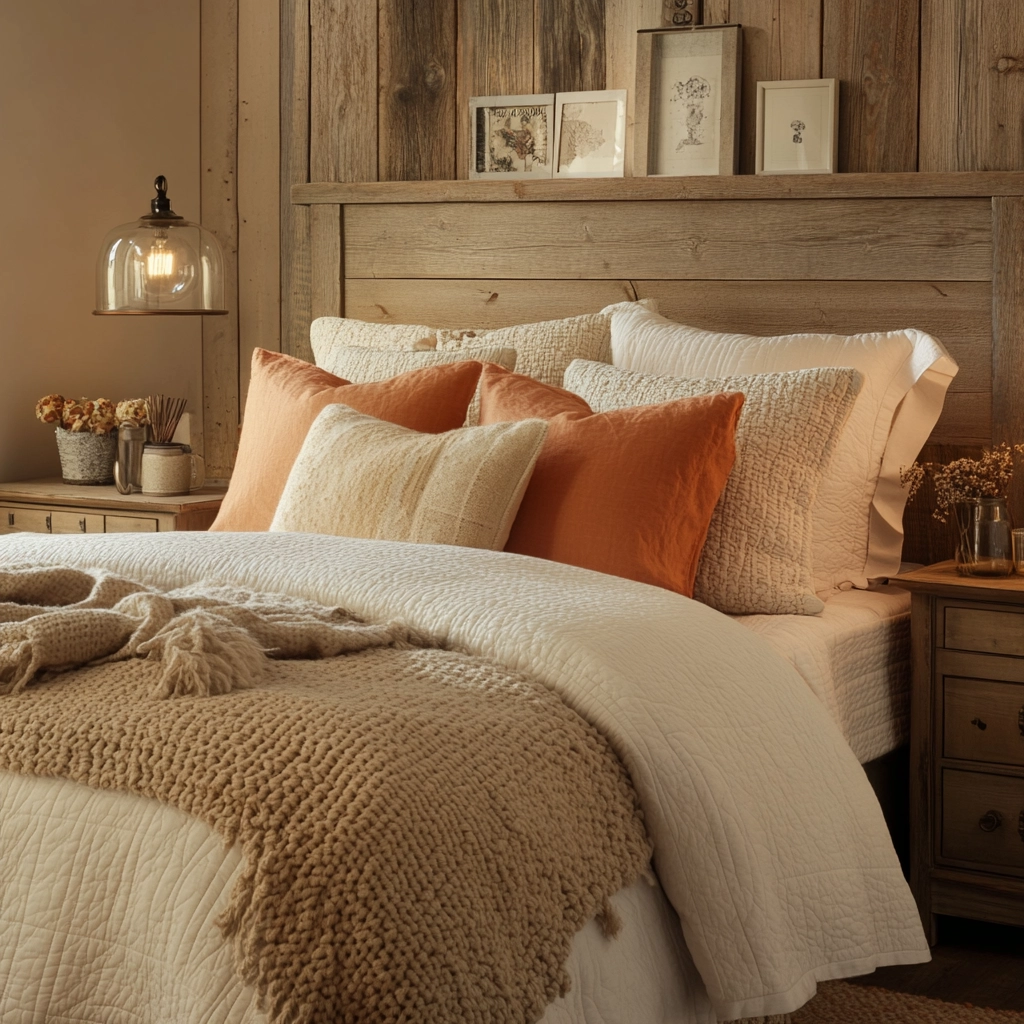 beige orange bedroom 33