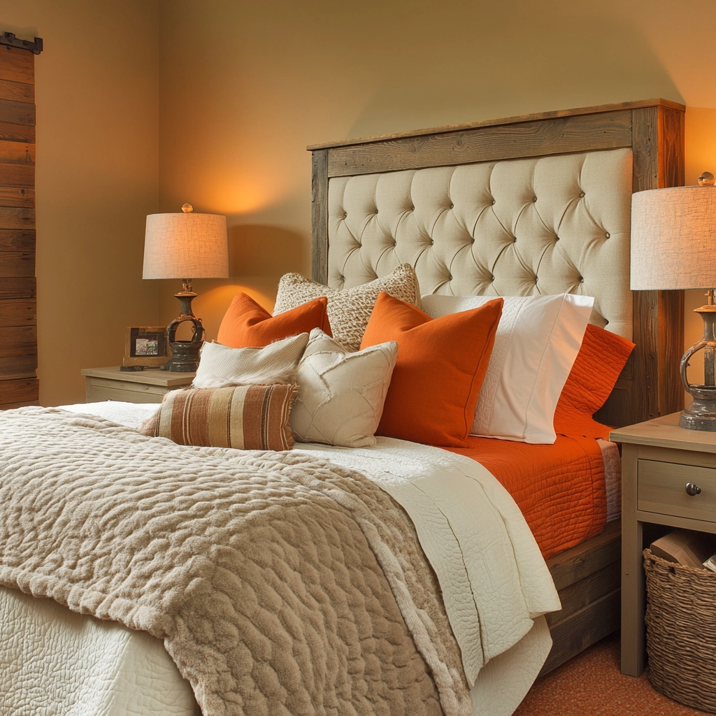 beige orange bedroom 34