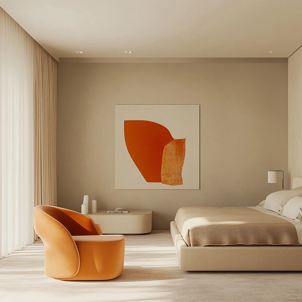 beige orange bedroom 37