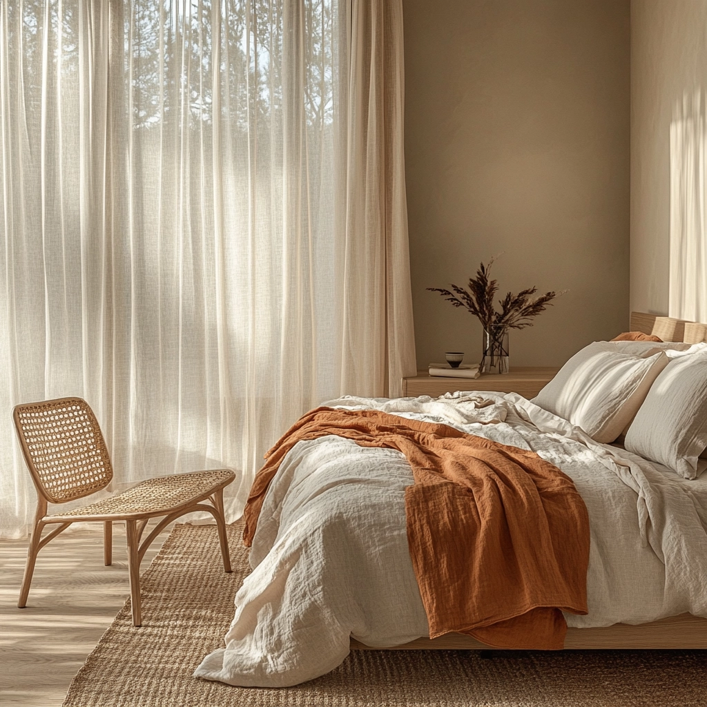 beige orange bedroom 4