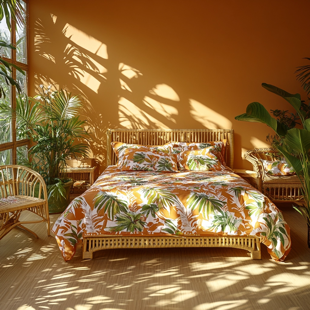 beige orange bedroom 42