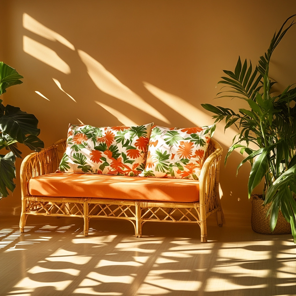beige orange bedroom 43