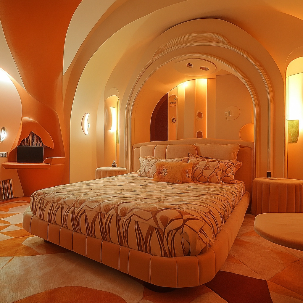 beige orange bedroom 50