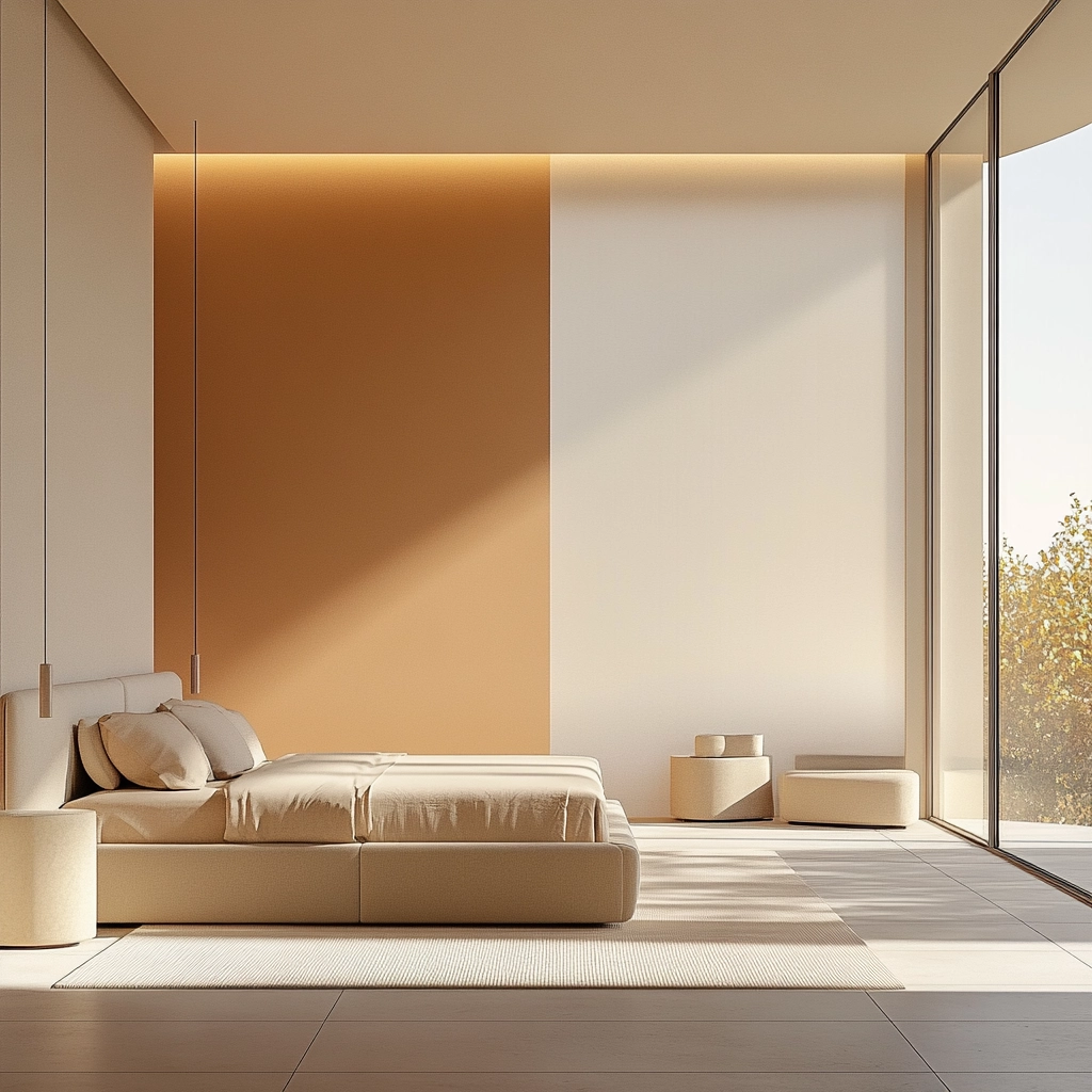 beige orange bedroom 54