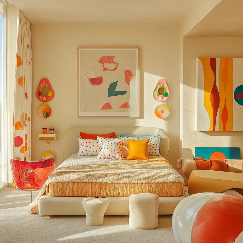 beige orange bedroom 57