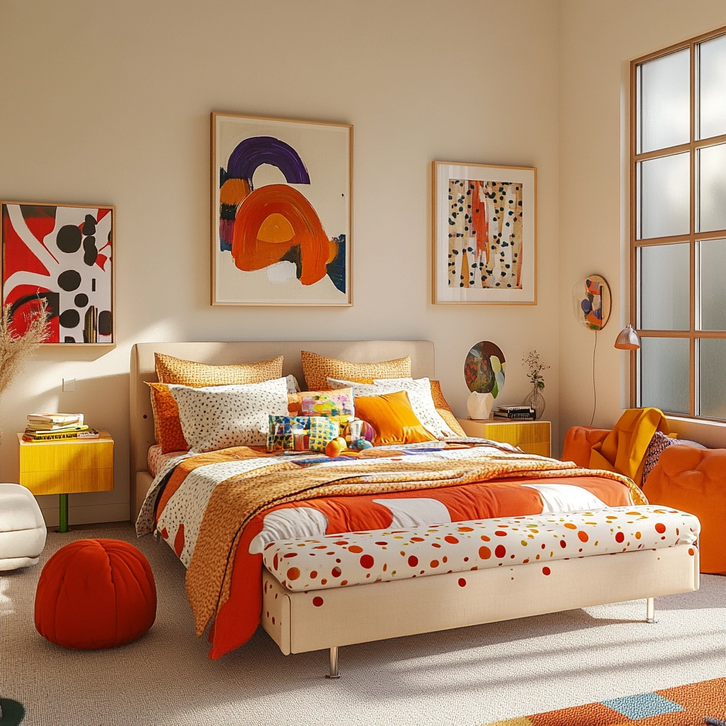 beige orange bedroom 59