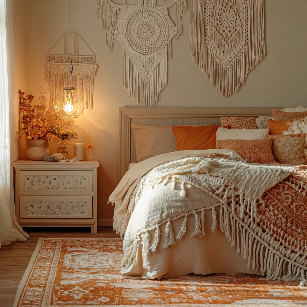 beige orange bedroom 6