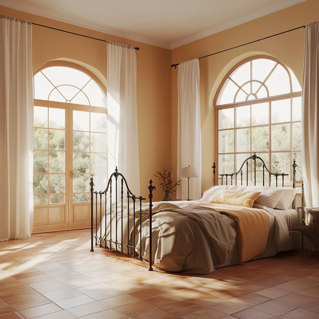 beige orange bedroom 66