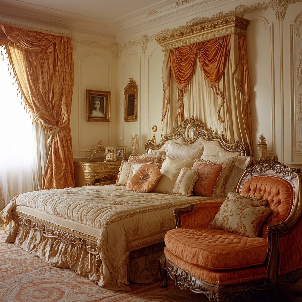 beige orange bedroom 69