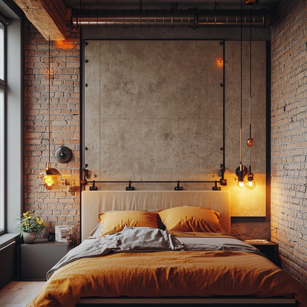 beige orange bedroom 75